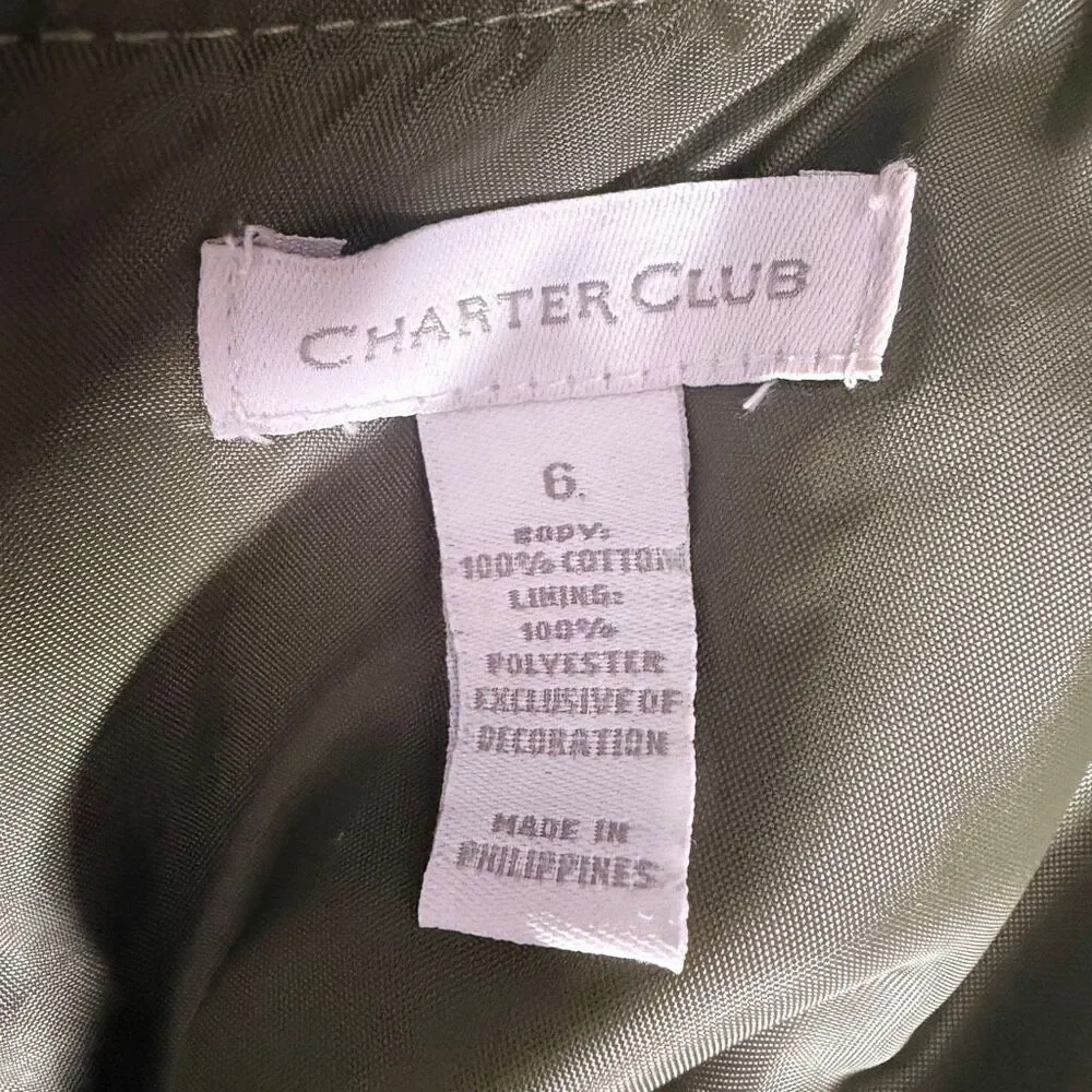 Charter Club Vintage Inspired Smocked Micro Corduroy Dress Size 6